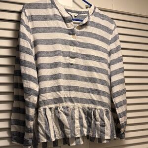 Lucky Brand Navy and White Striped Women’s Blouse